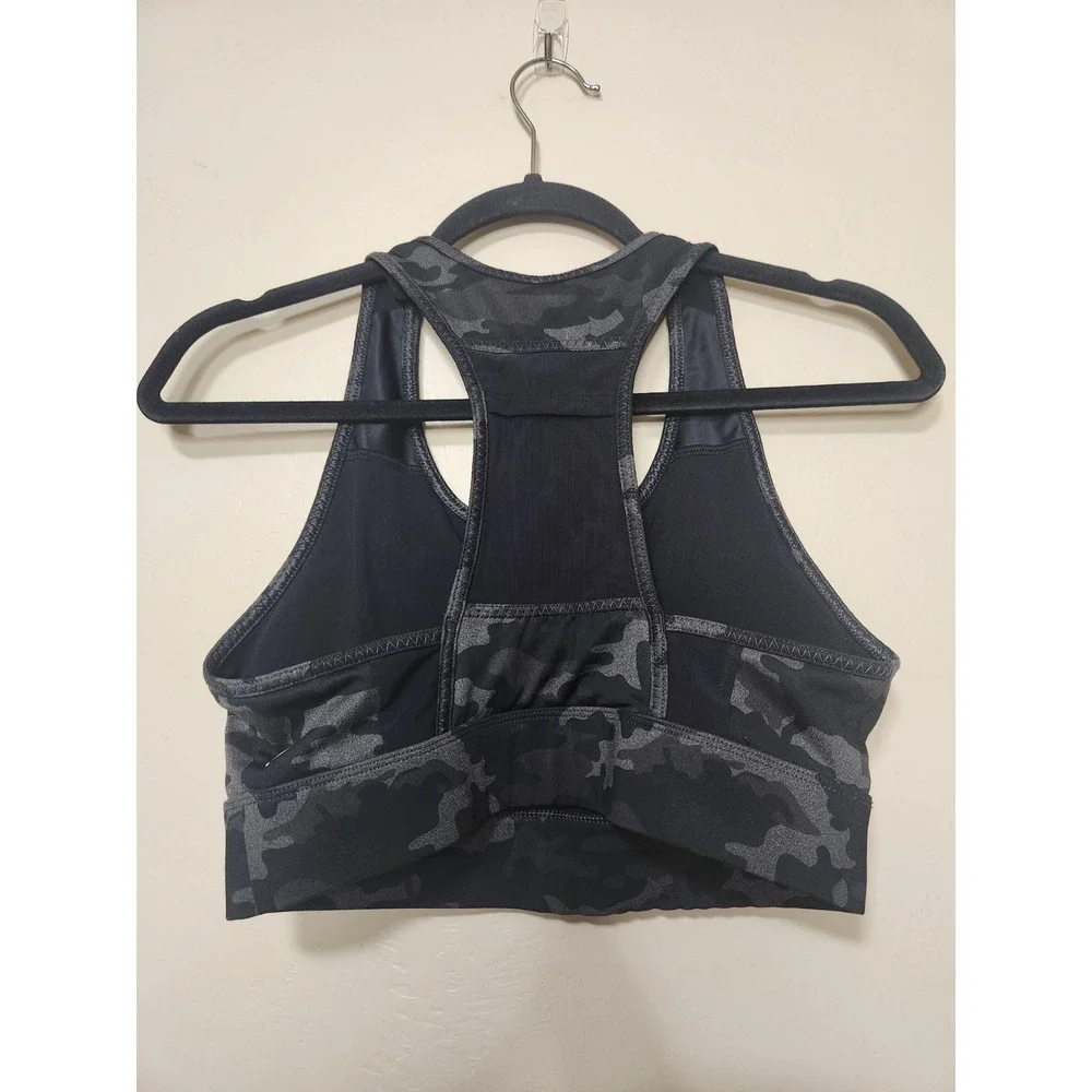 Fabletics Black Camoflauge Sports Bra Padded Womens Size‎ XS